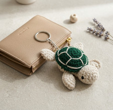 Handmade Crochet Turtle Keychain Cute Sea Turtle Plush Bag Charm Stuffed Toy Gif