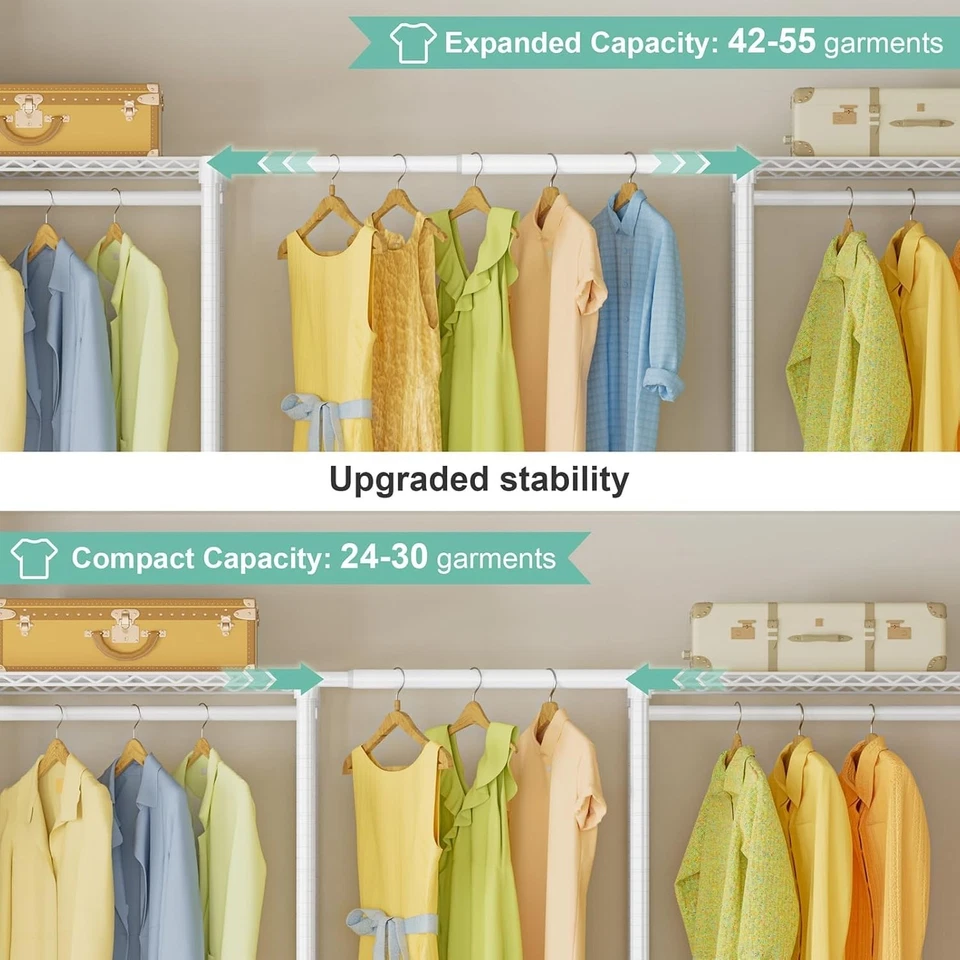 Perchero independiente de alta resistencia E06 con estantes 71"-93" W Foto 4 de 4