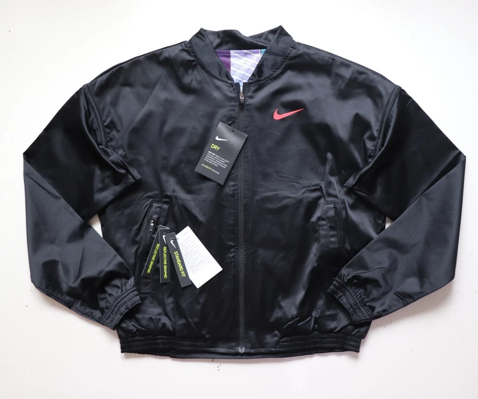 NIKE REVERSIBLE JAPANESE GRAPHIC SATIN RUNNING BOMBER JACKET CJ4976-010 -WOMEN S - Image 3 of 4