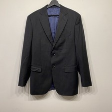 Suitsupply Napoli Black Dark Grey Two Button Suit Jacket Size 40L