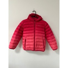 Eddie Bauer Kids Reversible Puffer Jacket Pink Ombre Hooded Zip Up Size M 10 12