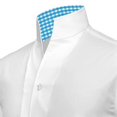 Karl Lagerfeld Style Men's Shirt White High Open One Piece Collar Wedding Outfit