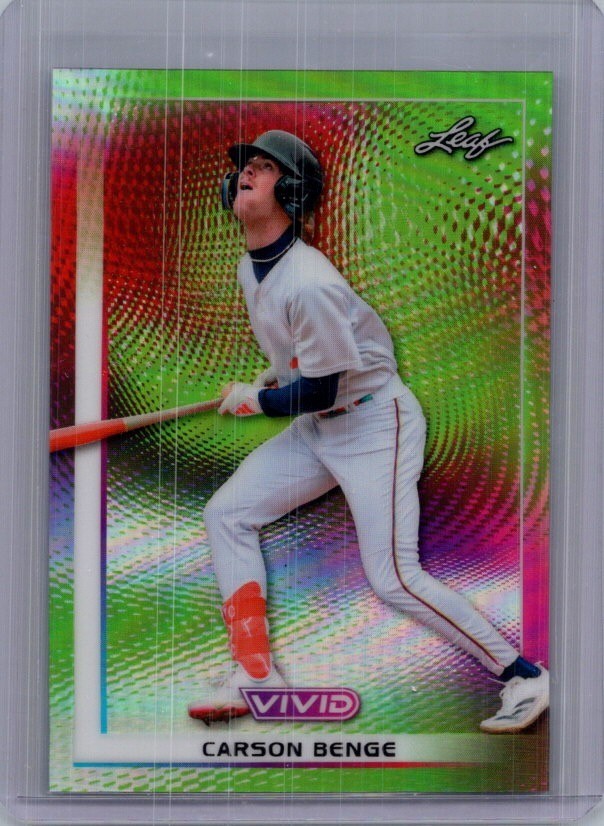 Carson Benge 2026 Leaf Vivid Baseball 1/1 Pre Production Proof