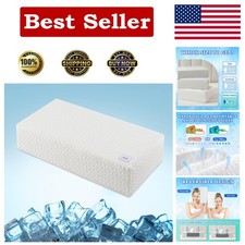 Reversible Cooling Memory Foam Pillow - Soft  Firm 24"x12"x6" for Optimal Sleep