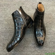 Mens Punk Formal side Zip Chelsea boots Ankle Boots Faux Leather Dress Shoes new