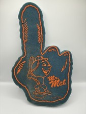 Vintage NY Mets Mr. Met 18” Foam Fan Finger Baseball MLB Two-Sided