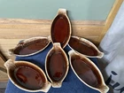 McCoy 7033 Brown Drip Glaze Oval Baking Dishes Set of  6 Made in USA. Vintage.