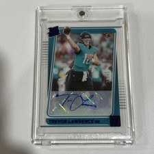 2021 Clearly Donruss Trevor Lawrence RC Auto, Blue, SSP,  /75, card# 51, Jags!