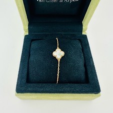 Van Cleef Arpels Sweet Alhambra 18k Yellow Gold Mother of Pearl Bracelet