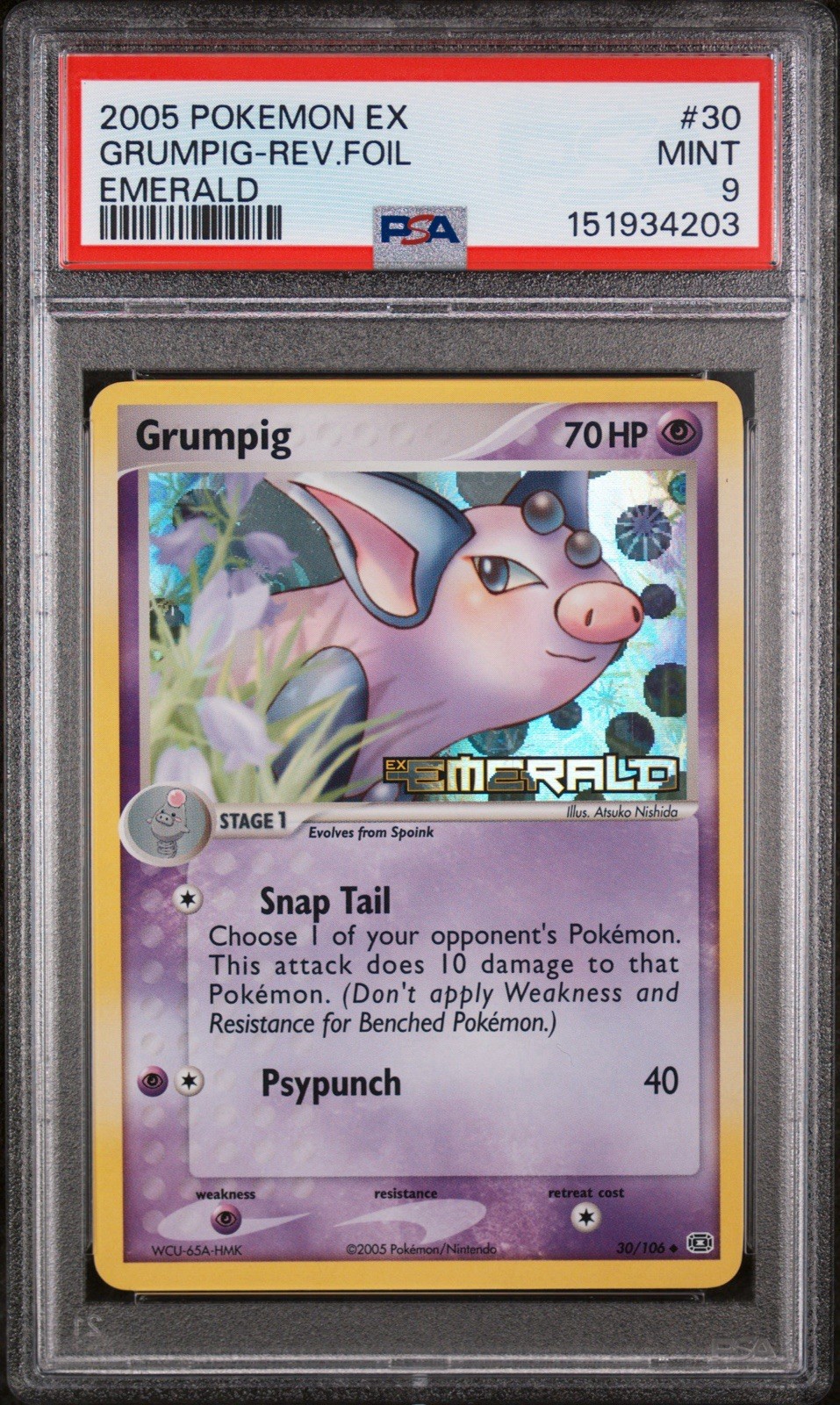 Pokemon Grumpig EX Emerald Reverse Holo foil #30 PSA 9 Mint