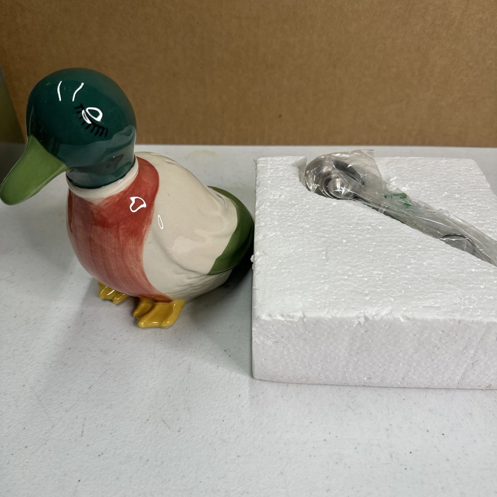 Country Living Everyday Vintage Ceramic Duck Measuring Spoon Holder