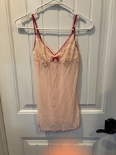 Vtg Victoria's Secret Chemise Slip Pink Label Peach Xsmall