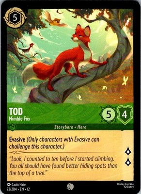 Tod - Nimble Fox 72/204 Common Wilds Unknown Lorcana Near Mint