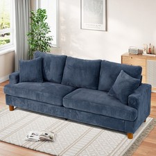 3-Sitzer Sofa Modern Cordura Couch Loungesofa mit Kissen und Armlehnen Loveseat