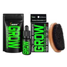 Beard Growth Kit w/Grow XXL Beard Oil Serum Facial Hair Growth Treatment for Men