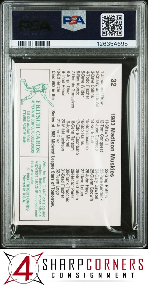 1983 FRITSCH MADISON MUSKIES #32 POP 1 PSA 9 - Image 2 of 4