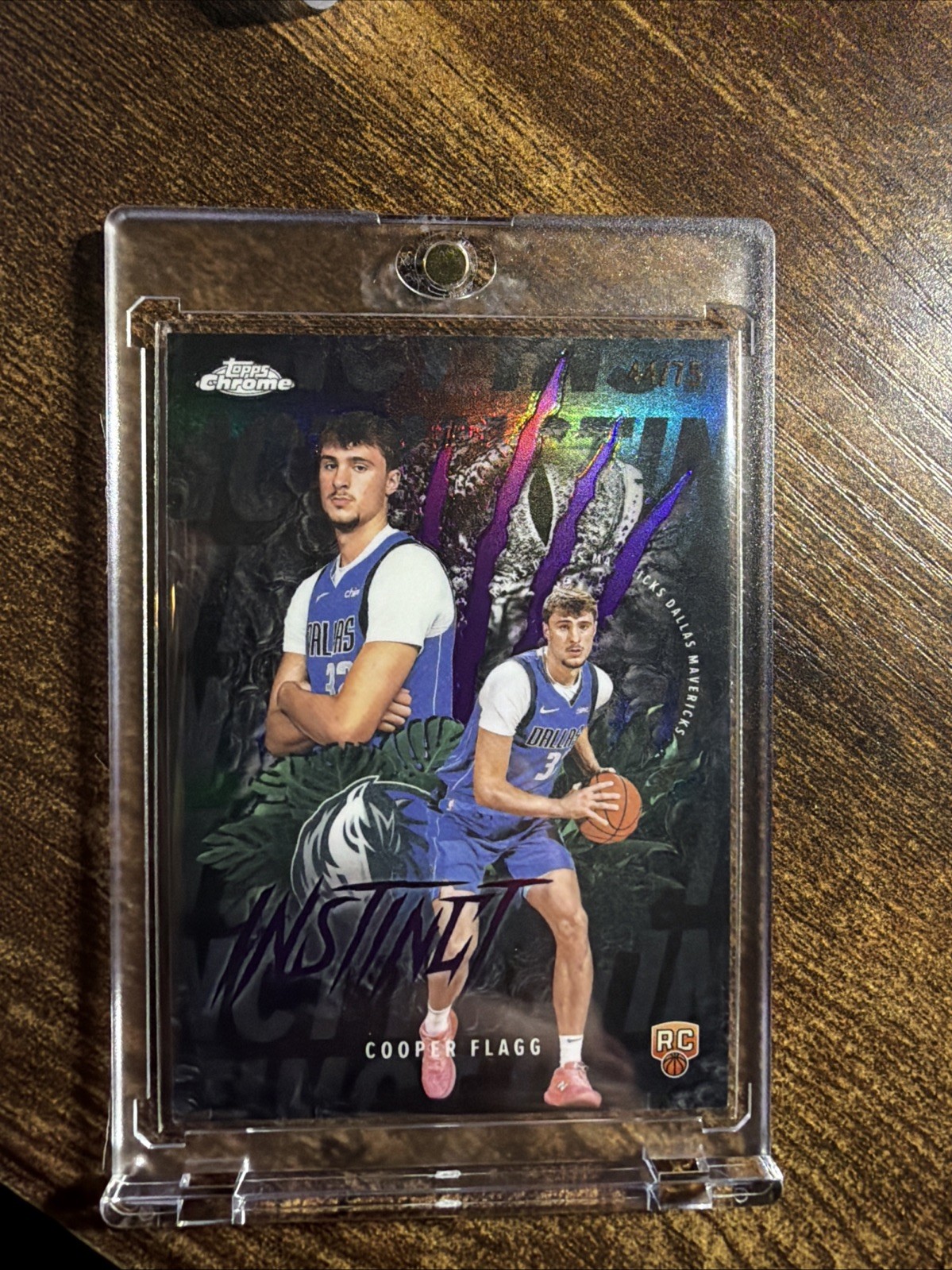 2025-26 Topps Chrome Cooper Flagg Instinct RC Purple Refractor #/75 Mavericks
