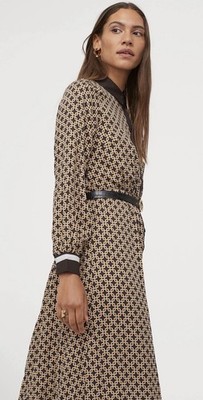 Richard Allen x H&M Button Down Dress Size 6 Geometric Chain Lagenlook Career