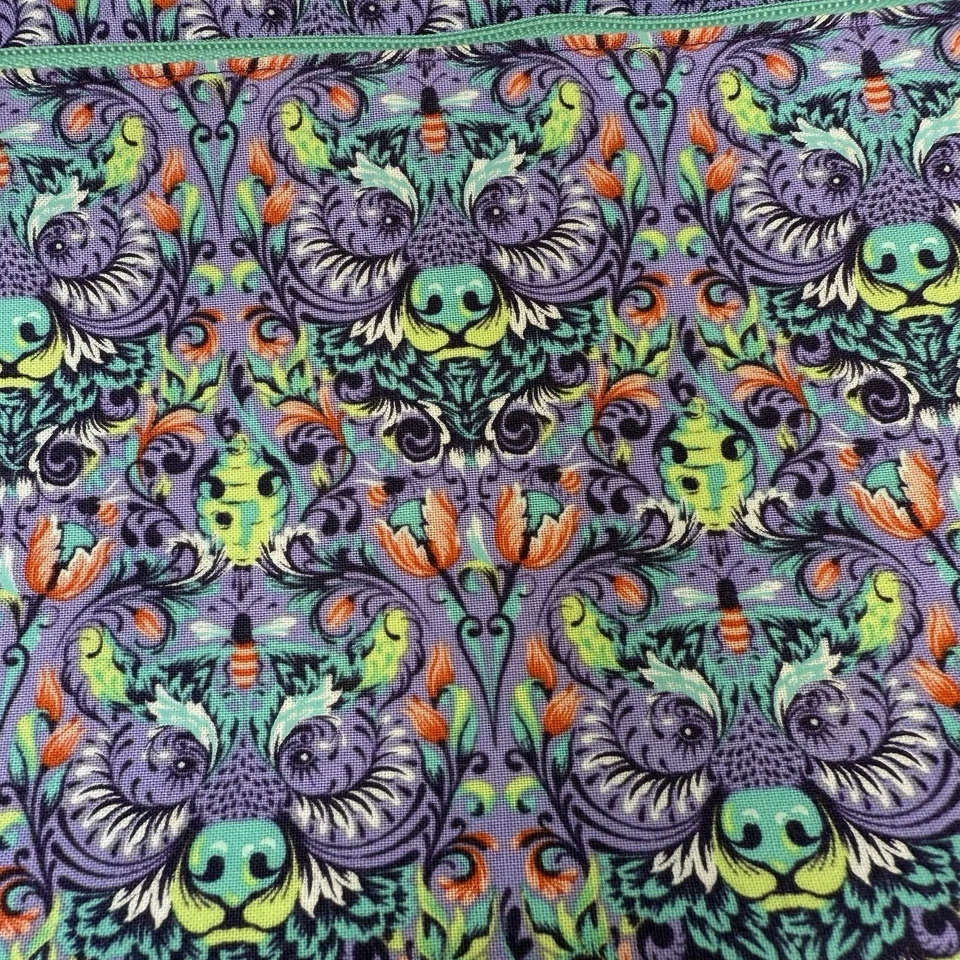 Bolso Muñequera Tula Rosa Pequeña Bestia Oso Conmigo Estampado Hecho a Mano Doble Cremallera Nuevo Foto 2 de 4