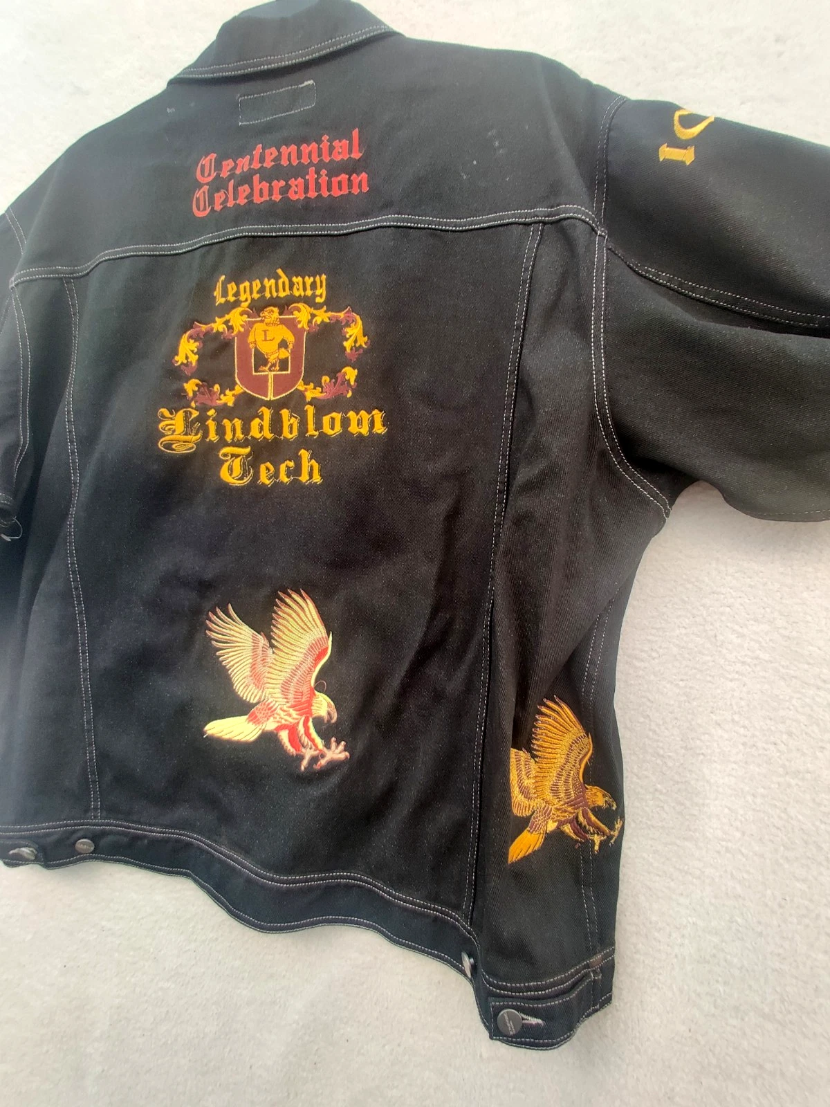Iceberg Italy XXL Denim Jacket Lindblom Tech Centennial Embroidered 6124 image 7