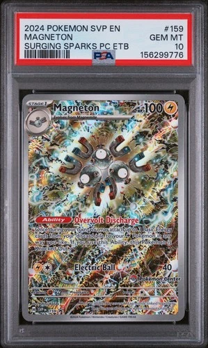 2024 POKEMON SURGING SPARKS POKEMON CENTER ETB PROMO SVP #159 MAGNETON PSA 10