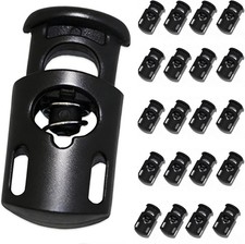 20Pcs Cord Locks, Plastic Cord Locks for Drawstrings, Single Hole Cord Stoppers