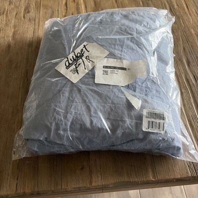 Brooklinen Classic Percale Duvet Cover Sz Queen/Full Cotton Blue Gray