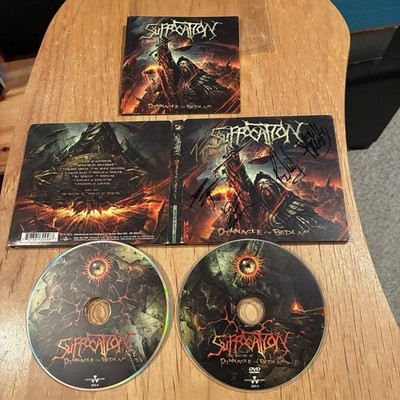 Suffocation - Pinnacle Of Bedlam CD / DVD 1st US press SIGNED cannibal corpse