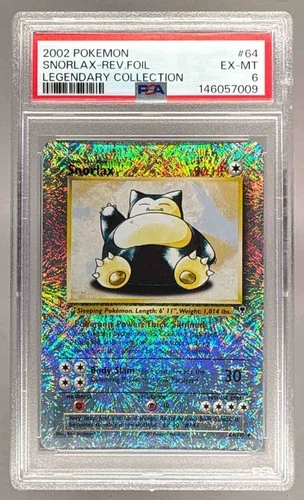 2002 Pokemon Legendary 64 Snorlax Reverse Holo PSA 6 146057009