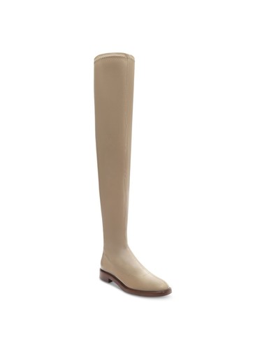 SCHUTZ Womens Beige Ankle Zip Padded Stretch Kaolin Round Toe Boots Shoes 8 B