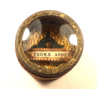 ANTIQUE RELIQUARY WITH RELIC RELIQUE SAINT THOMAS APOSTLE / APOTRE