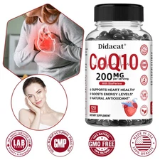 Co Enzyme Q10 200mg Caps high absorption 95% Black pepper - pure & natural CoQ10