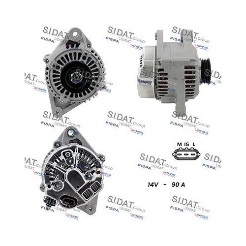 Alternateur Sidat A12DE0488A2 pour Toyota, Pièce de Rechange Système de Charge 12V