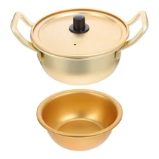  1 Set Korean Ramen Pot: Traditional Ramen Pot with Lid and Dual Handles for