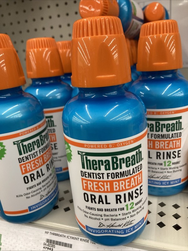 TheraBreath Fresh Breath Oral Rinse, Ice Mint 10 oz