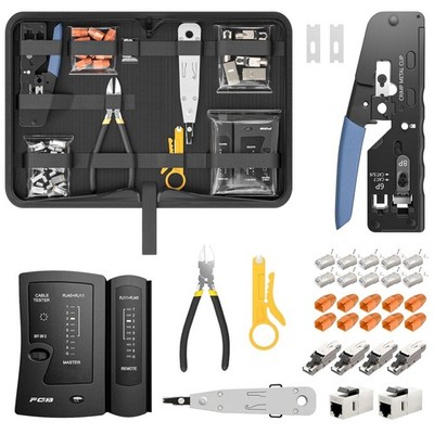 Netzwerk Werkzeug Set Kabeltester Crimpzange RJ45 RJ11 Cat7 Cat6 Netzwerkkabel