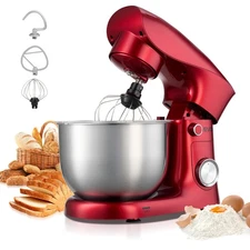 VEVOR Stand Mixer 4.4 QT Electric Dough Mixer 300W 10 + Pulse Speeds Food Mixer