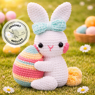 Häkelmuster Osterhase mit Ei Amigurumi Spielzeugmuster bedruckt & verschickt