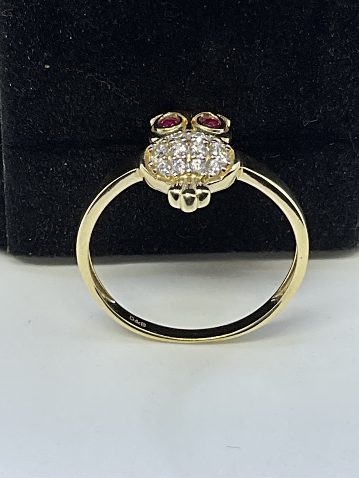 D&B Solid 14K Yellow Gold Created Ruby & White CZ… - image 22