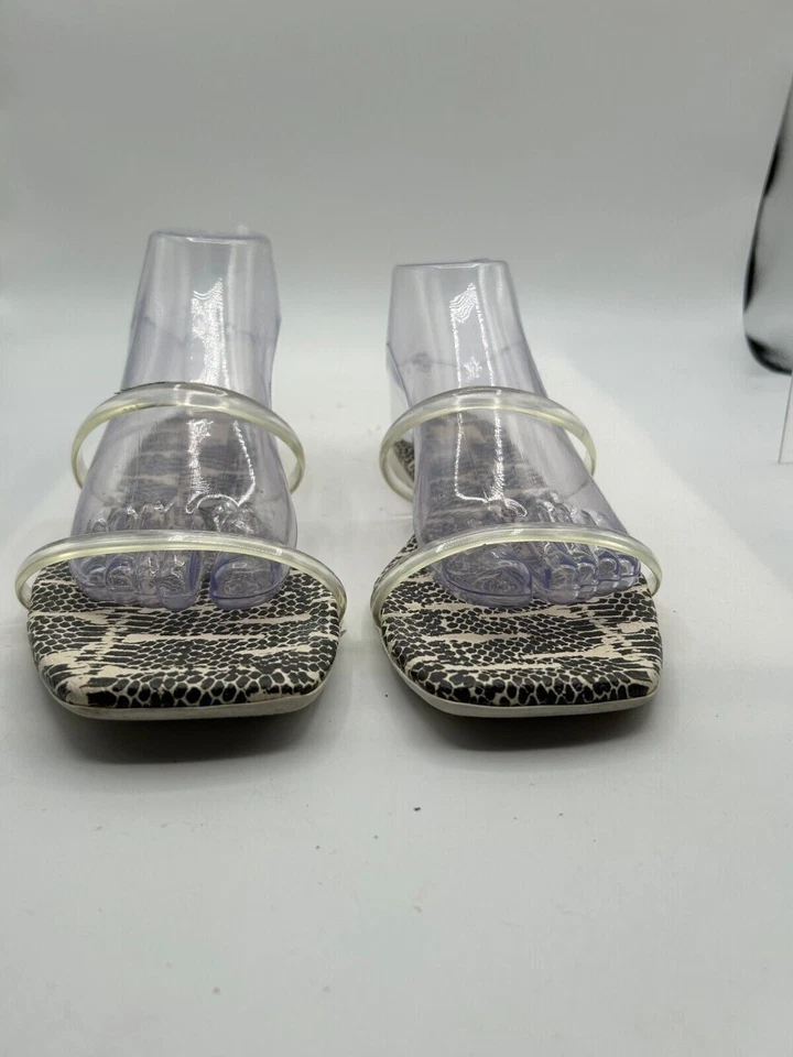 Dolce Vita Slide Sandal Women's Sz 10 Snakeskin Slip-On Clear Straps Open Toe - Image 3 of 4