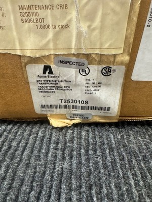 ACME Transformer T253010S 1 Phase 240x480 to 120/240v. Brand New!