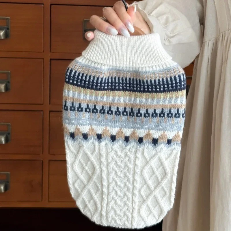 Vintage Dog Sweater Black Beige Small Medium Pet Pullover Christmas Halloween - Image 3 of 4