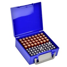 Battery Storage Organizer Holder Holds 72 AA AAA Batteries, Box Cases Blue