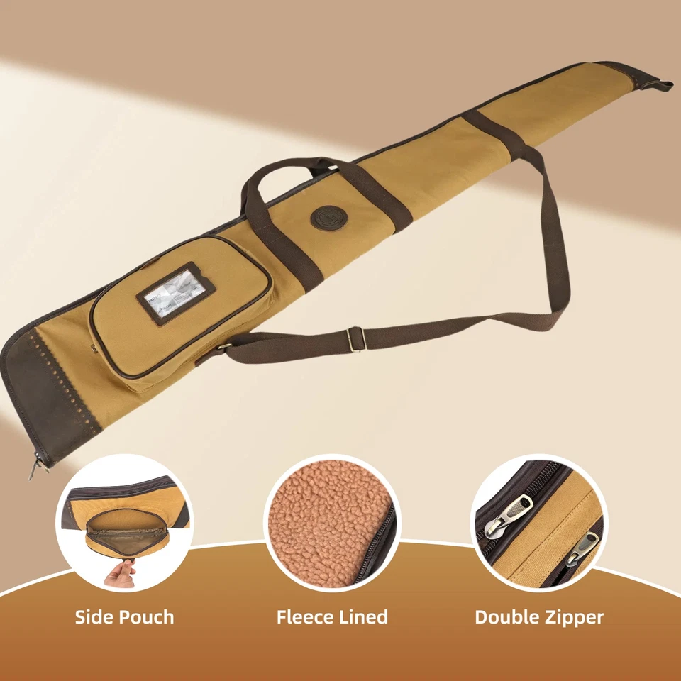 Tourbon Shotgun Carrying Case Gun Bag Sling Slip Weapon Storage-Canvas Leather - Image 4 of 4