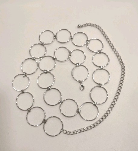 Vintage Silver Tone Lightweight Circle Women's Chain Belt, Adj. 28"-38", T28 - Bild 5 von 5