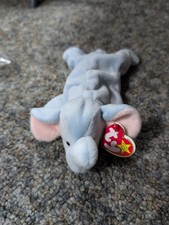 Rare Ty Beanie Baby Peanut The Elephant Light Blue