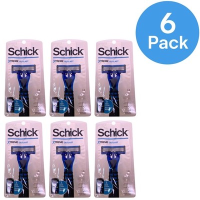 Schick Hydro Silk 5 Sensitive Care Razor Handle + 2 Refills 6 Pack Bundle New.
