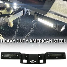 Race Sport RAM1500HB19UP Hitch Bar Reverse 7" LED Flood Lighting Blacked Out Kit