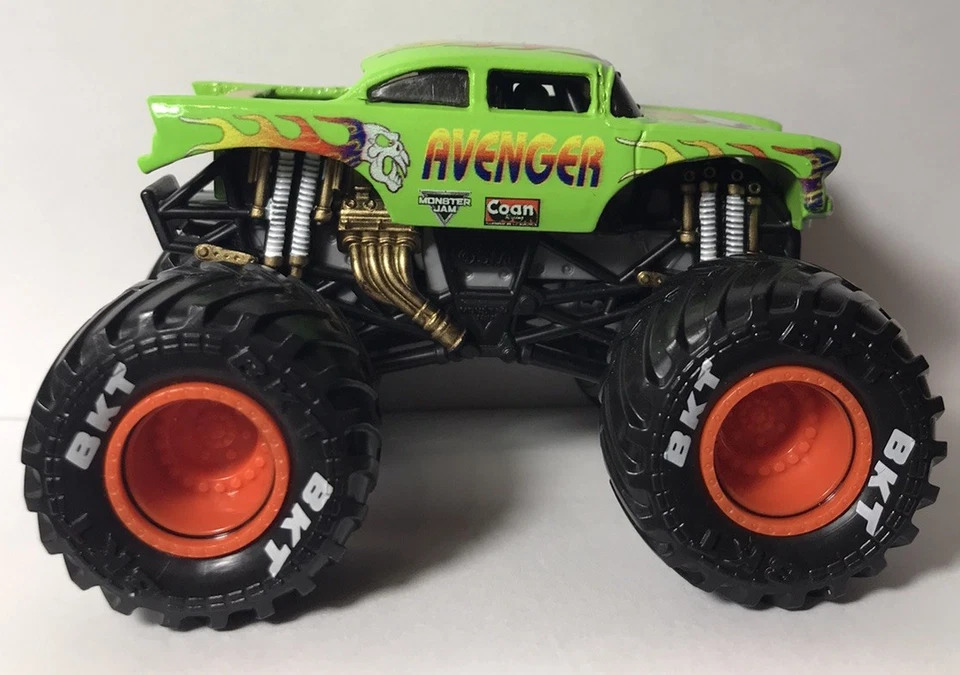 Camión Hot Wheels Monster Jam Spinmaster Green Avenger 1:64 personalizado raro *LEER Foto 3 de 4