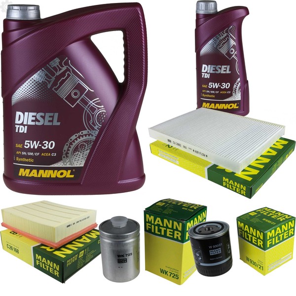 MANN-FILTER Inspektionspaket Mannol 6L Diesel Tdi 5W-30 FüR Vw Passat Variant-image